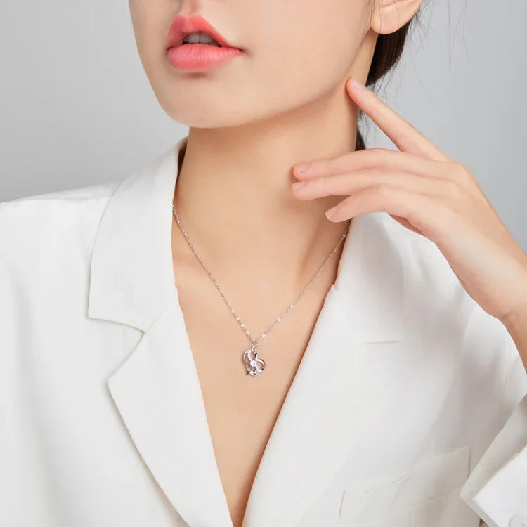 Dây chuyền nữ bạc S925 Sterling hình trái tim trao gửi, Trái tim trao gửi