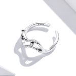 Nhẫn nữ bạc S925 Sterling hình dải ngân hà và sao mở, Dải ngân hà và sao