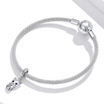 Mặt dây chuyền bạc S925 Sterling hình mèo dễ thương phụ kiện vòng tay vòng cổ tự làm, Mèo