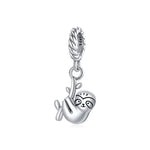 Mặt dây chuyền bạc S925 Sterling hình con lười nhỏ dễ thương phụ kiện vòng tay vòng cổ tự làm, Con lười nhỏ
