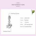 Mặt dây chuyền bạc S925 Sterling hình con lười nhỏ dễ thương phụ kiện vòng tay vòng cổ tự làm, Con lười nhỏ