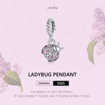 Mặt dây chuyền bạc S925 Sterling hình bọ rùa phụ kiện vòng tay vòng cổ tự làm, Bọ rùa