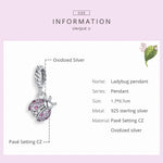 Mặt dây chuyền bạc S925 Sterling hình bọ rùa phụ kiện vòng tay vòng cổ tự làm, Bọ rùa