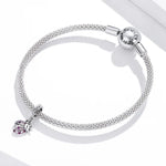 Mặt dây chuyền bạc S925 Sterling hình bọ rùa phụ kiện vòng tay vòng cổ tự làm, Bọ rùa