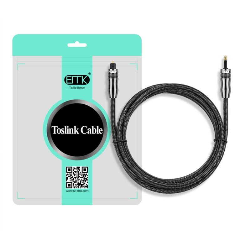Cáp âm thanh quang kỹ thuật số EMK OD1.0mm Toslink 3.5mm sang Mini Toslink, dài 1m, 1.5m, 2m, 3m, 5m