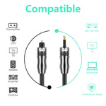 Cáp âm thanh quang kỹ thuật số EMK OD1.0mm Toslink 3.5mm sang Mini Toslink, dài 1m, 1.5m, 2m, 3m, 5m