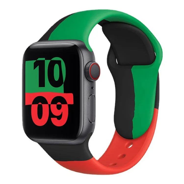 Dây đeo thể thao silicone màu đen Unity thay thế cho Apple Watch Series 6 & SE & 5 & 4 40mm / 3 & 2 & 1 38mm, Dành cho Apple Watch 40mm/38mm