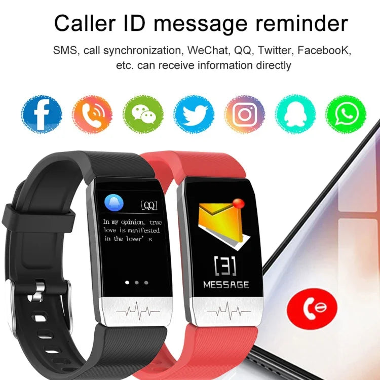 Vòng đeo tay thông minh T1S màn hình 1.14 inch chống nước IP67, Hỗ trợ theo dõi oxy trong máu / Theo dõi nhiệt độ cơ thể / Theo dõi nhịp tim