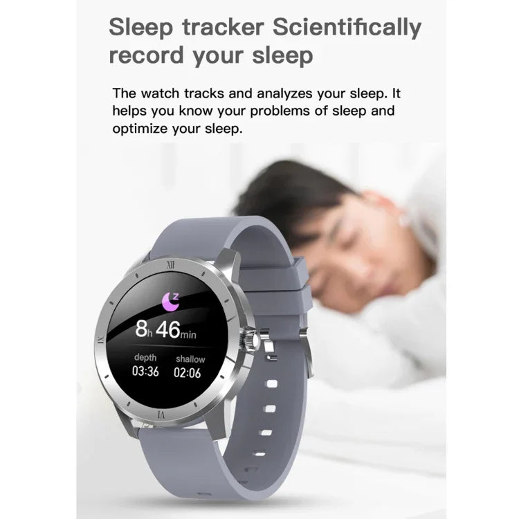 Đồng hồ thông minh MX12 màn hình màu IPS 1.3 inch chống nước IP68, Hỗ trợ gọi Bluetooth / Theo dõi giấc ngủ / Theo dõi nhịp tim, Dây thép