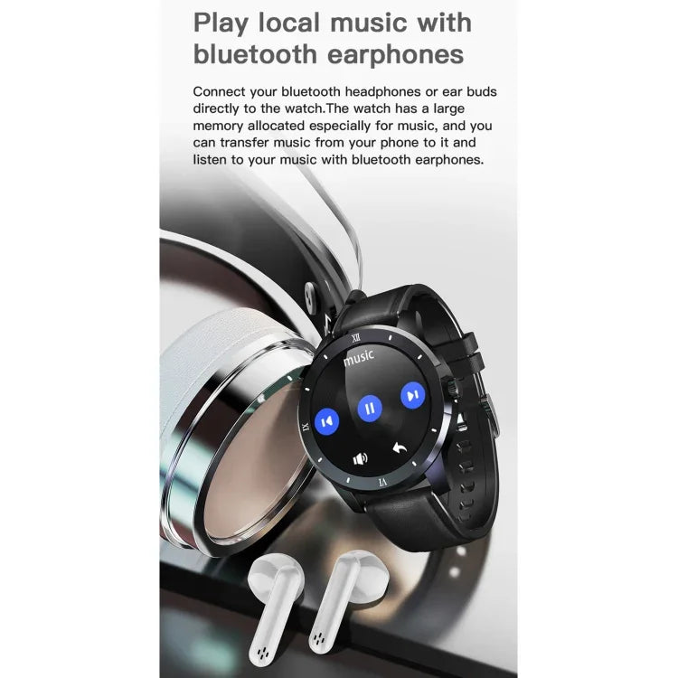 Đồng hồ thông minh MX12 màn hình màu IPS 1.3 inch chống nước IP68, Hỗ trợ gọi Bluetooth / Theo dõi giấc ngủ / Theo dõi nhịp tim, Dây thép