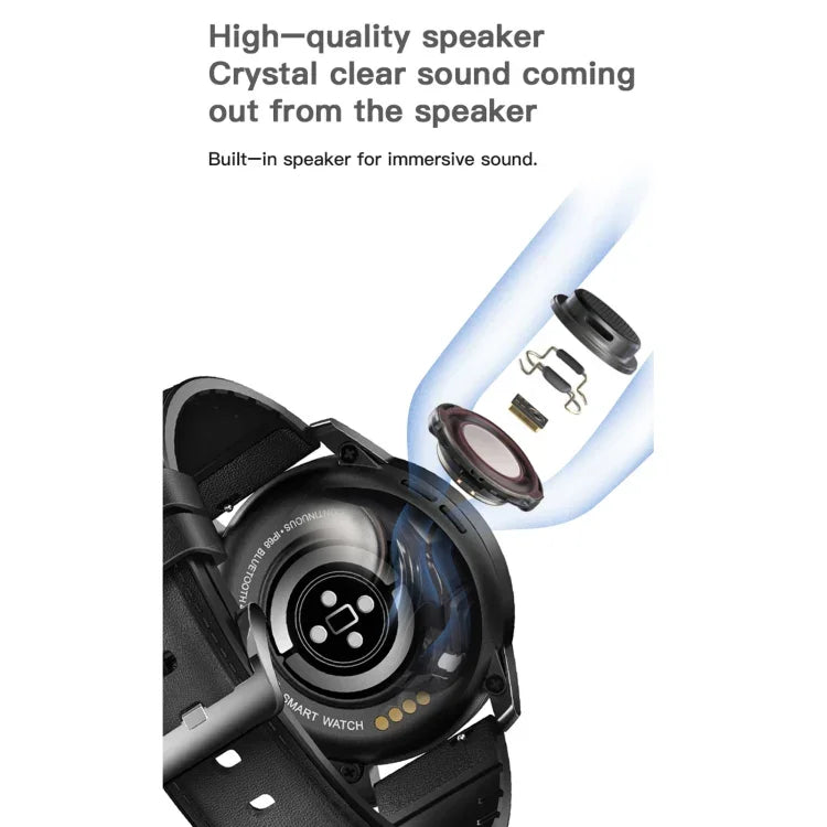 Đồng hồ thông minh MX12 màn hình màu IPS 1.3 inch chống nước IP68, Hỗ trợ gọi Bluetooth / Theo dõi giấc ngủ / Theo dõi nhịp tim, Dây thép