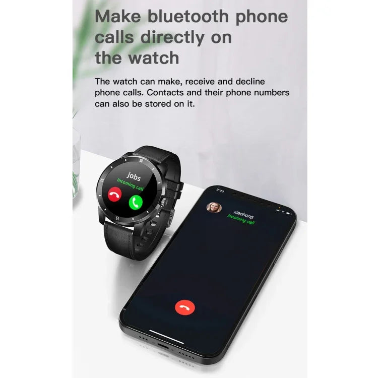 Đồng hồ thông minh MX12 màn hình màu IPS 1.3 inch chống nước IP68, Hỗ trợ gọi Bluetooth / Theo dõi giấc ngủ / Theo dõi nhịp tim, Dây thép