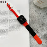 Dây đồng hồ thay thế silicone phối màu cho Apple Watch Series 6 & SE & 5 & 4 40mm / 3 & 2 & 1 38mm, Dành cho Apple Watch 40mm/38mm(Đen+Đỏ+Trắng), Dành cho Apple Watch 40mm/38mm(Đỏ+Trắng+Đen), Dành cho Apple Watch 40mm/38mm(Xanh nhạt+Xanh đậm+Vàng)