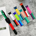 Dây đồng hồ thay thế silicone phối màu cho Apple Watch Series 6 & SE & 5 & 4 40mm / 3 & 2 & 1 38mm, Dành cho Apple Watch 40mm/38mm(Đen+Đỏ+Trắng), Dành cho Apple Watch 40mm/38mm(Đỏ+Trắng+Đen), Dành cho Apple Watch 40mm/38mm(Xanh nhạt+Xanh đậm+Vàng)