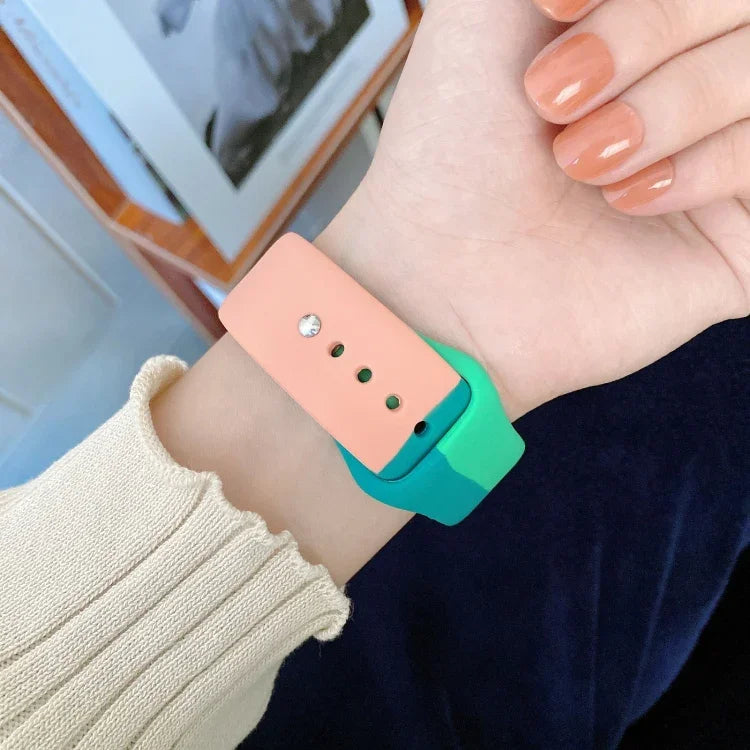 Dây đồng hồ thay thế silicone phối màu cho Apple Watch Series 6 & SE & 5 & 4 40mm / 3 & 2 & 1 38mm, Dành cho Apple Watch 40mm/38mm(Đen+Đỏ+Trắng), Dành cho Apple Watch 40mm/38mm(Đỏ+Trắng+Đen), Dành cho Apple Watch 40mm/38mm(Xanh nhạt+Xanh đậm+Vàng)