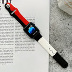Dây đồng hồ thay thế silicone phối màu cho Apple Watch Series 6 & SE & 5 & 4 44mm / 3 & 2 & 1 42mm, Dành cho Apple Watch 44mm/42mm(Đen+Đỏ+Trắng), Dành cho Apple Watch 44mm/42mm(Xanh nhạt+Xanh đậm+Vàng)