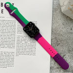 Dây đồng hồ thay thế silicone phối màu cho Apple Watch Series 6 & SE & 5 & 4 44mm / 3 & 2 & 1 42mm, Dành cho Apple Watch 44mm/42mm(Đen+Đỏ+Trắng), Dành cho Apple Watch 44mm/42mm(Xanh nhạt+Xanh đậm+Vàng)