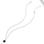 Vòng cổ nữ bạc S925 hình trái tim đen, trái tim đen
