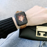 Dây đồng hồ thay thế da họa tiết Crazy Horse + họa tiết phẳng cho Apple Watch Series 6 & SE & 5 & 4 40mm / 3 & 2 & 1 38mm, Dành cho Apple Watch Series 7 41mm / 6 & SE & 5 & 4 40mm / 3 & 2 & 1 38mm