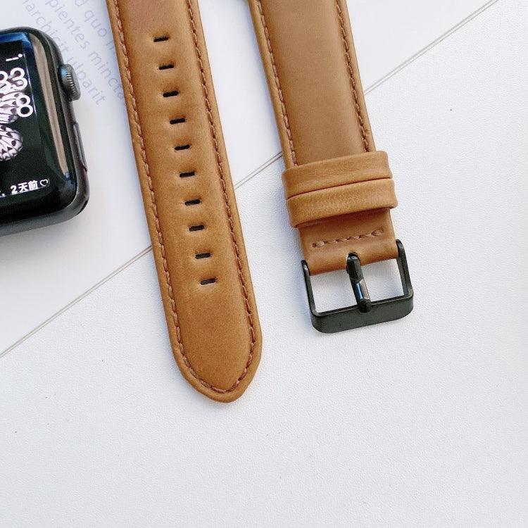 Dây đồng hồ thay thế da họa tiết Crazy Horse + họa tiết phẳng cho Apple Watch Series 6 & SE & 5 & 4 40mm / 3 & 2 & 1 38mm, Dành cho Apple Watch Series 7 41mm / 6 & SE & 5 & 4 40mm / 3 & 2 & 1 38mm