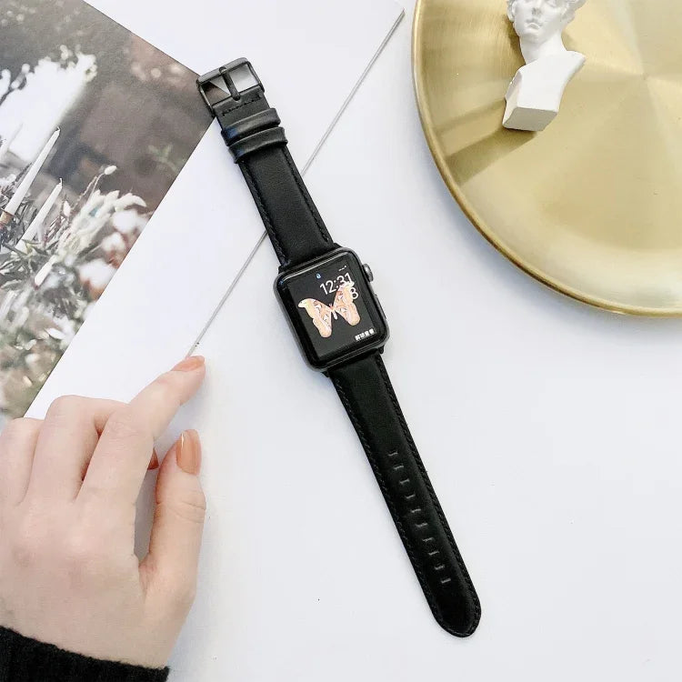 Dây đồng hồ thay thế da họa tiết Crazy Horse + họa tiết phẳng cho Apple Watch Series 6 & SE & 5 & 4 40mm / 3 & 2 & 1 38mm, Dành cho Apple Watch Series 7 41mm / 6 & SE & 5 & 4 40mm / 3 & 2 & 1 38mm