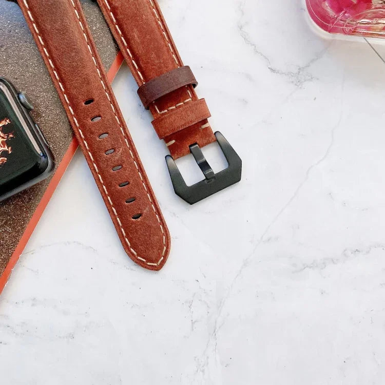 Dây đồng hồ thay thế da khóa đầu lớn cho Apple Watch Series 6 & SE & 5 & 4 44mm / 3 & 2 & 1 42mm, Dành cho Apple Watch Ultra 49mm / Series 8&7 45mm / SE 2&6&SE&5&4 44mm / 3&2&1 42mm