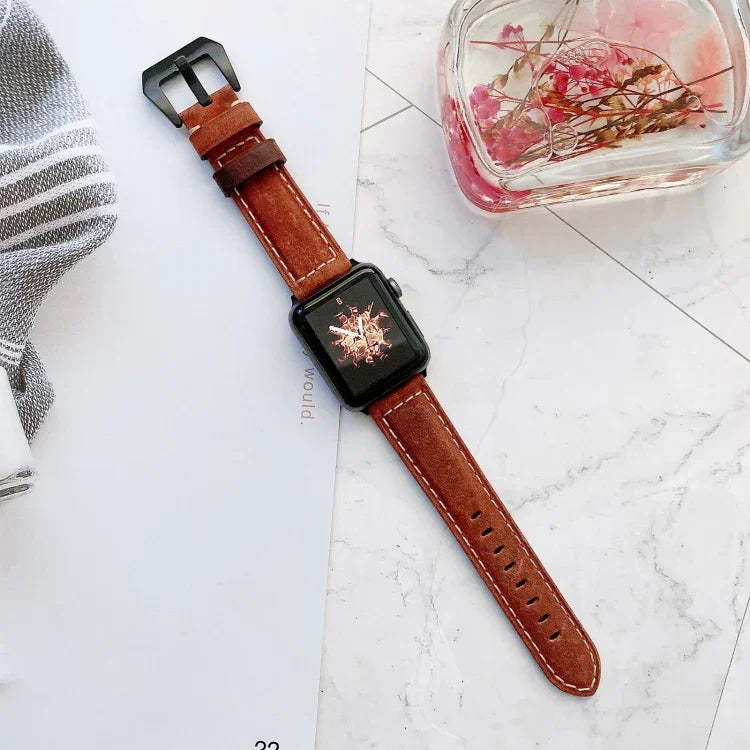 Dây đồng hồ thay thế da khóa đầu lớn cho Apple Watch Series 6 & SE & 5 & 4 44mm / 3 & 2 & 1 42mm, Dành cho Apple Watch Ultra 49mm / Series 8&7 45mm / SE 2&6&SE&5&4 44mm / 3&2&1 42mm