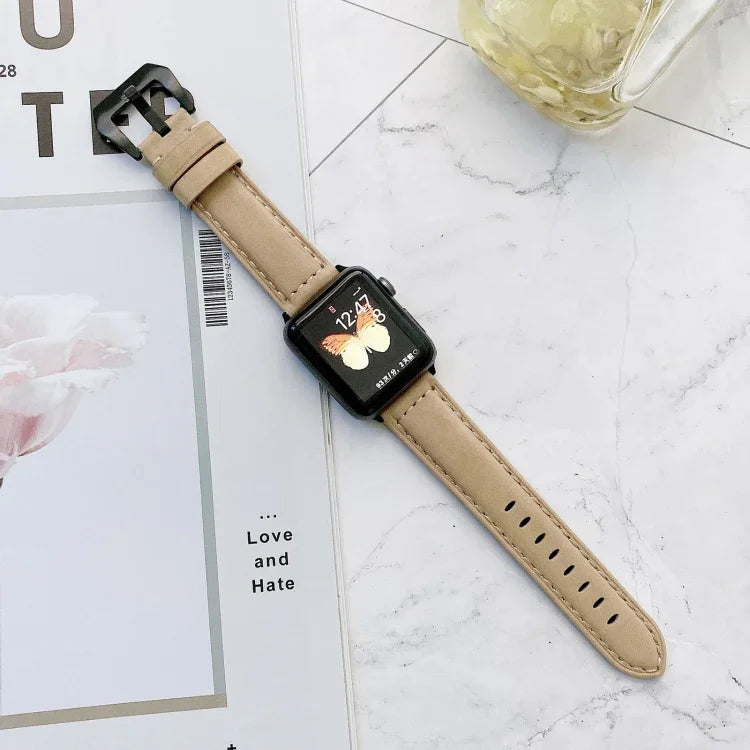 Dây đồng hồ thay thế da khóa đầu lớn cho Apple Watch Series 6 & SE & 5 & 4 44mm / 3 & 2 & 1 42mm, Dành cho Apple Watch Ultra 49mm / Series 8&7 45mm / SE 2&6&SE&5&4 44mm / 3&2&1 42mm