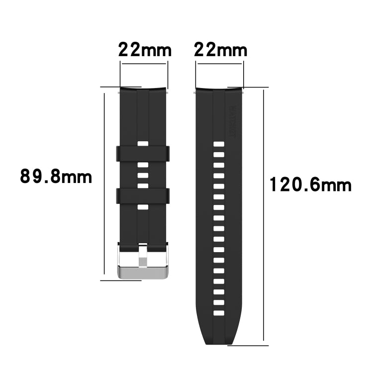 For Amazfit GTR 2e / GTR 2 22mm Silicone Replacement Strap Watchband with Silver Buckle, For Amazfit GTR 2e