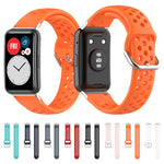 For Huawei Watch Fit 18mm Sport Style Silicone Solid Color Replacement Strap Watchband