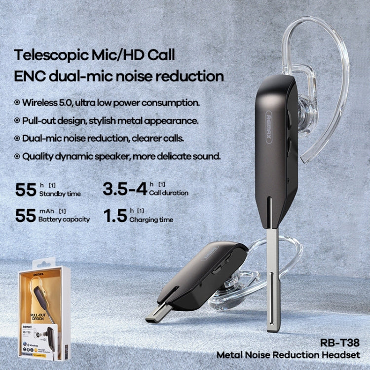 Tai nghe Bluetooth kim loại chống ồn không dây Remax RB-T38 Bluetooth 5.0