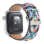 Dây đồng hồ da in họa tiết phong cách dân tộc cẩm thạch cho Apple Watch Series 6 & SE &, 5 & 4 44mm / 3 & 2 & 1 42mm, 5 & 4 40mm / 3 & 2 & 1 38mm