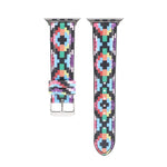Dây đồng hồ da in họa tiết phong cách dân tộc cẩm thạch cho Apple Watch Series 6 & SE &, 5 & 4 44mm / 3 & 2 & 1 42mm, 5 & 4 40mm / 3 & 2 & 1 38mm