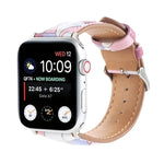 Dây đồng hồ da in họa tiết phong cách dân tộc cẩm thạch cho Apple Watch Series 6 & SE &, 5 & 4 44mm / 3 & 2 & 1 42mm, 5 & 4 40mm / 3 & 2 & 1 38mm