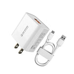 WK WP-U57 Sạc nhanh tối đa 18W QC3.0 + cáp dữ liệu USB sang 8 Pin, phích cắm US, phích cắm EU
