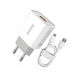WK WP-U57 Sạc nhanh tối đa 18W QC3.0 + cáp dữ liệu USB sang 8 Pin, phích cắm US, phích cắm EU