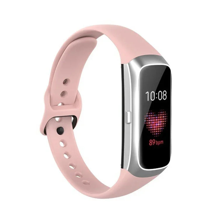 Dây đeo thay thế bằng silicone khóa thép màu đen cho Samsung Galaxy Fit SM-R370
