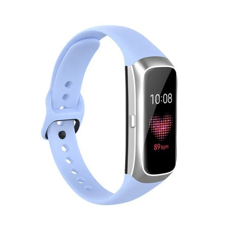 Dây đeo thay thế bằng silicone khóa thép màu đen cho Samsung Galaxy Fit SM-R370