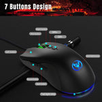 Chuột chơi game có dây cơ học HXSJ A883 7 phím 6400DPI ánh sáng RGB