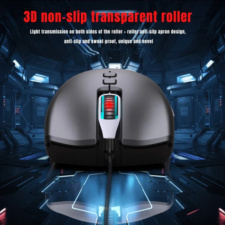 Chuột chơi game có dây cơ học HXSJ A883 7 phím 6400DPI ánh sáng RGB