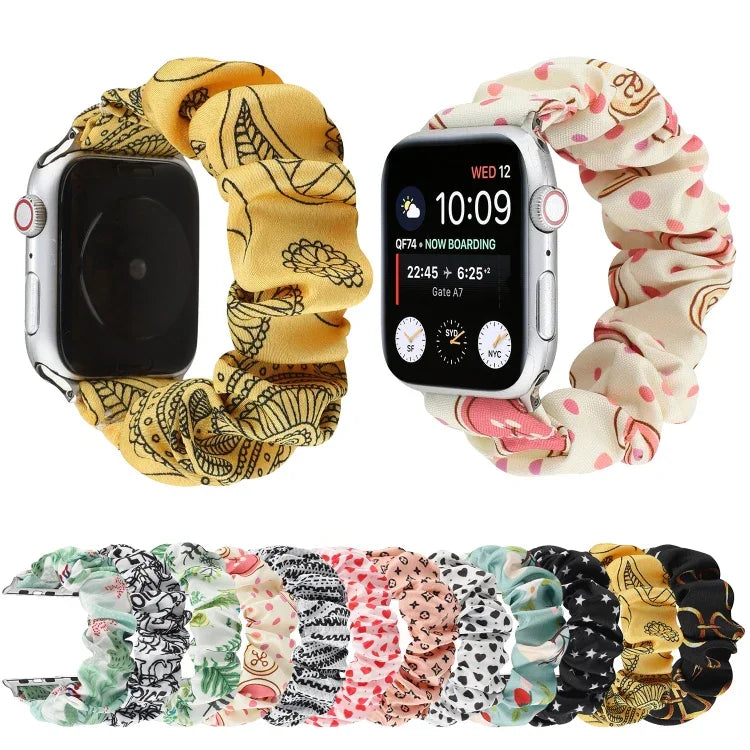 Dây đồng hồ thay thế kiểu vòng tóc vải cho Apple Watch Series 8&7 45mm / SE 2&6&SE&5&4 44mm / 3&2&1 42mm, Apple Watch Series 8&7 41mm / SE 2&6&SE&5&4 40mm / 3&2&1 38mm