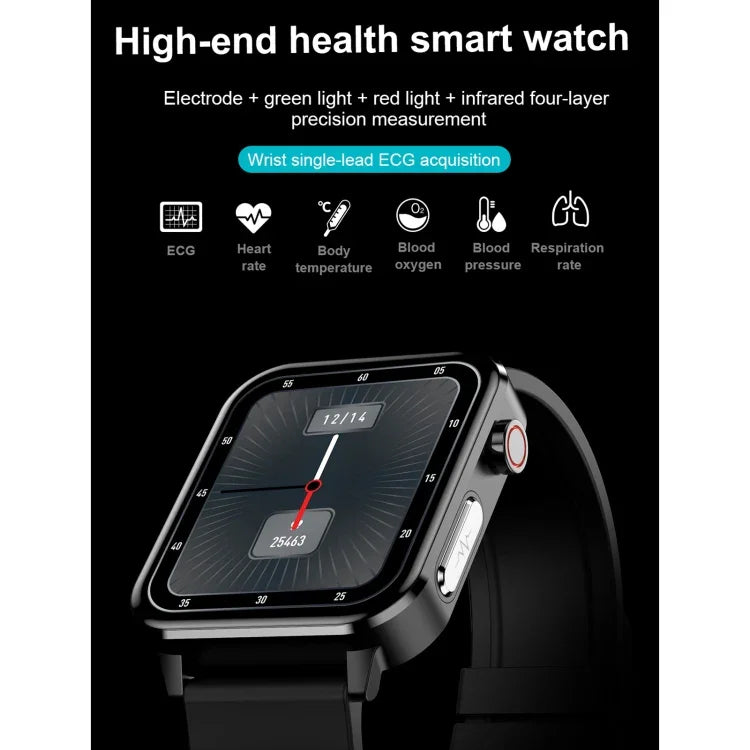 Đồng hồ thông minh màn hình màu TFT 1.7 inch E86 chống nước IP68, Hỗ trợ theo dõi oxy trong máu / Theo dõi nhiệt độ cơ thể / Chẩn đoán y tế AI, Kiểu: Dây đeo TPU, Dây đeo TPU (Xanh dương), Dây đeo TPU (Đen), Dây đeo TPU (Đỏ)
