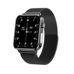 Đồng hồ thông minh màn hình màu TFT 1.7 inch E86 chống nước IP68, Hỗ trợ theo dõi oxy trong máu / Theo dõi nhiệt độ cơ thể / Chẩn đoán y tế AI, Kiểu: Dây đeo thép, Dây đeo thép (Đen)