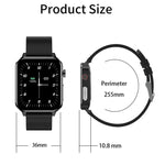 Đồng hồ thông minh màn hình màu TFT 1.7 inch E86 chống nước IP68, Hỗ trợ theo dõi oxy trong máu / Theo dõi nhiệt độ cơ thể / Chẩn đoán y tế AI, Kiểu: Dây đeo thép, Dây đeo thép (Đen)