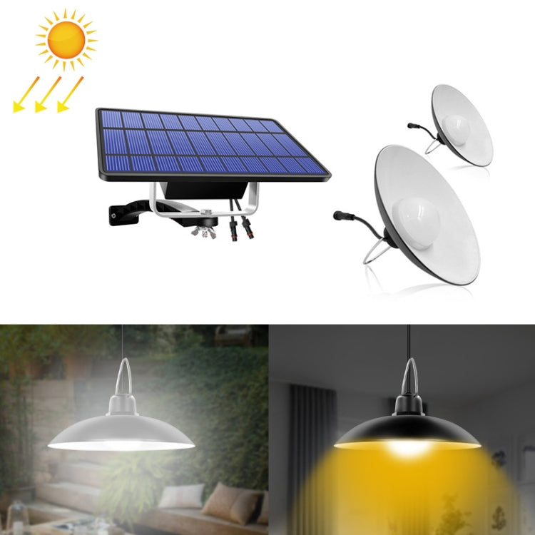 Đèn năng lượng mặt trời 2 trong 1 chiếu sáng cảnh quan sân, hành lang, đèn chùm retro 32 LED, ánh sáng trắng, ánh sáng ấm