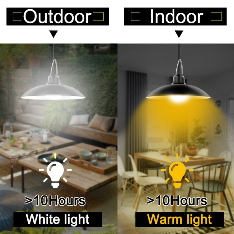 Đèn năng lượng mặt trời 2 trong 1 chiếu sáng cảnh quan sân, hành lang, đèn chùm retro 32 LED, ánh sáng trắng, ánh sáng ấm