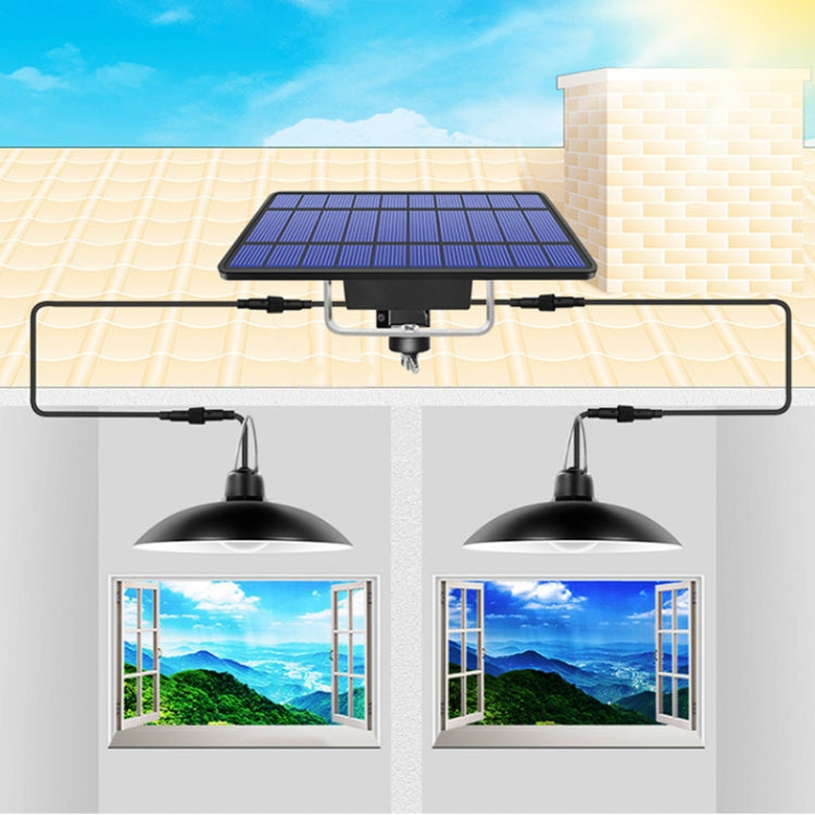 Đèn năng lượng mặt trời 2 trong 1 chiếu sáng cảnh quan sân, hành lang, đèn chùm retro 32 LED, ánh sáng trắng, ánh sáng ấm