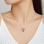 Dây chuyền nữ bạc S925 Sterling hình gấu trúc trái tim, Gấu trúc