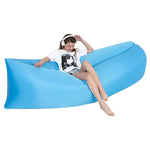 Sofa hơi nước lười ngoài trời di động, giường hơi cỏ bãi biển, kích thước: 200 x 70cm, màu tím, màu cam, màu xanh da trời, màu đen, màu xanh lá, màu hồng, màu đỏ hoa hồng, màu xanh lam sapphire