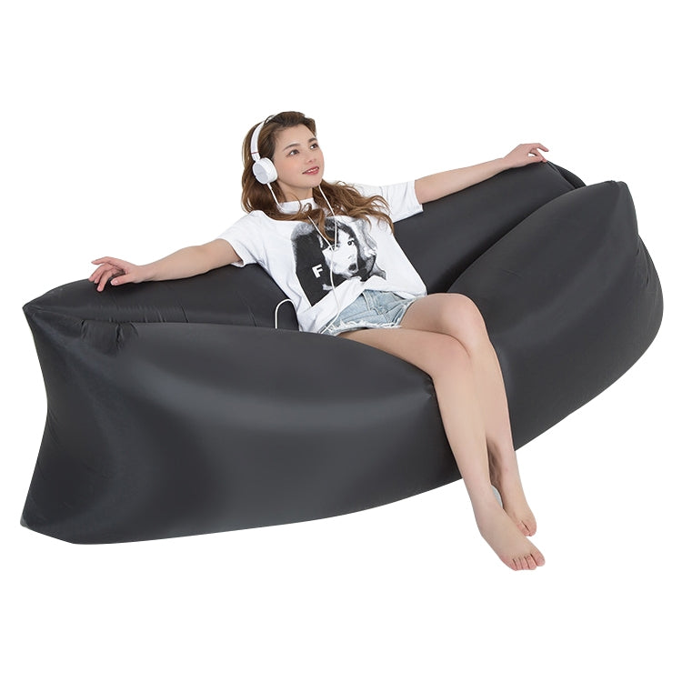 Sofa hơi nước lười ngoài trời di động, giường hơi cỏ bãi biển, kích thước: 200 x 70cm, màu tím, màu cam, màu xanh da trời, màu đen, màu xanh lá, màu hồng, màu đỏ hoa hồng, màu xanh lam sapphire
